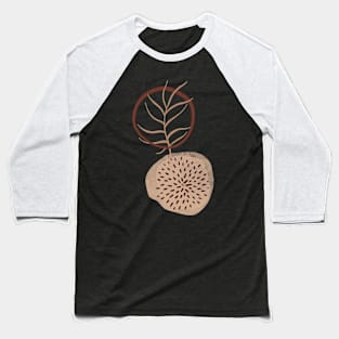 Minimal Modern  Abstract  Circle Shapes  leave  Warm Tones  Desig Baseball T-Shirt